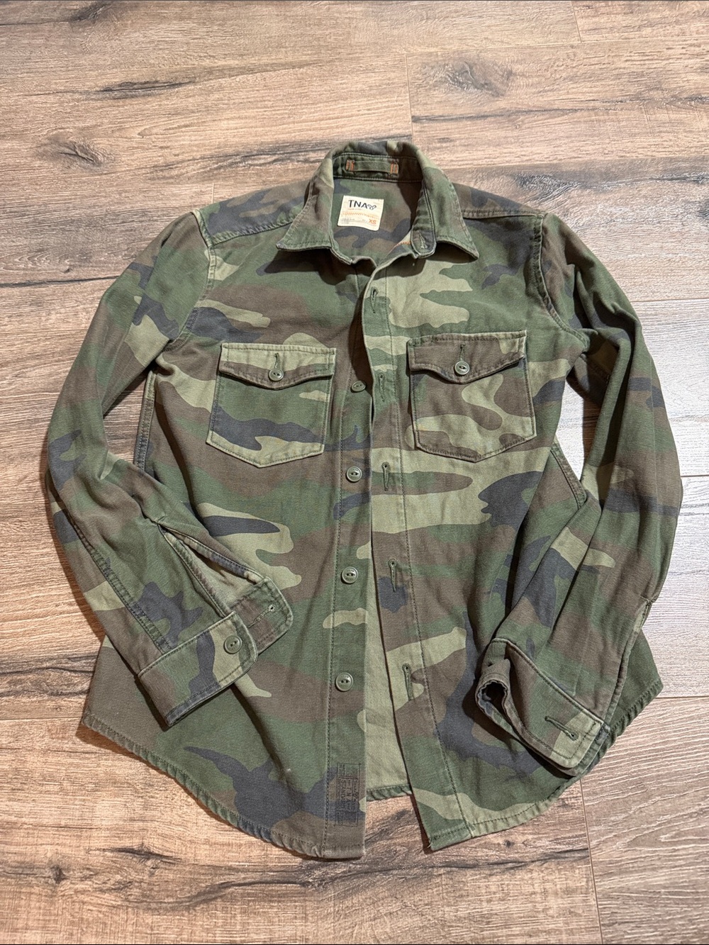 TNA Women's Camo Utility Shirt Jacket - Green/Brown